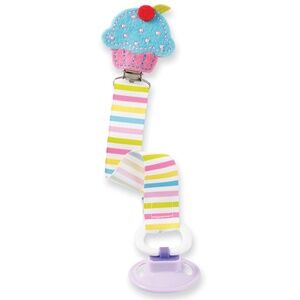 Cupcake pacifier clip